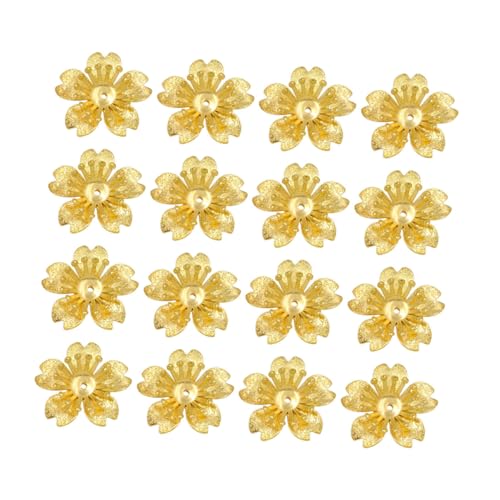 Veemoon 100 Stück Metallblüten Spacer Charm mit Mattierter Oberfläche Fünfblättriges Doppellagiges Design DIY Haarschmuck Zubehör Goldfarben für Haarnadeln und Haarbänder Veemoon 100 Stück Metallblüten Spacer Charm mit Mattierter Oberfläche Fünfblättriges Doppellagiges Design DIY Haarschmuck Zubehör Goldfarben für Haarnadeln und Haarbänder von Veemoon