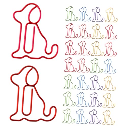 Veemoon 100 Stück Niedliche Hunde Büroklammern Lustige Tierform Papierclips für Lesezeichen Bürobedarf für Lehrer Studenten Kreative Bunten Farben von Veemoon