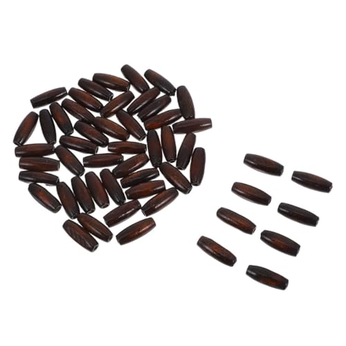 Veemoon 100 Stück Ovale Holzperlen ovale Formbohnenperlen Abstandsperlen für Armband Abstandshalter aus Holz ovale Zwischenperlen Perlen aus Holzfässern Chocolate von Veemoon