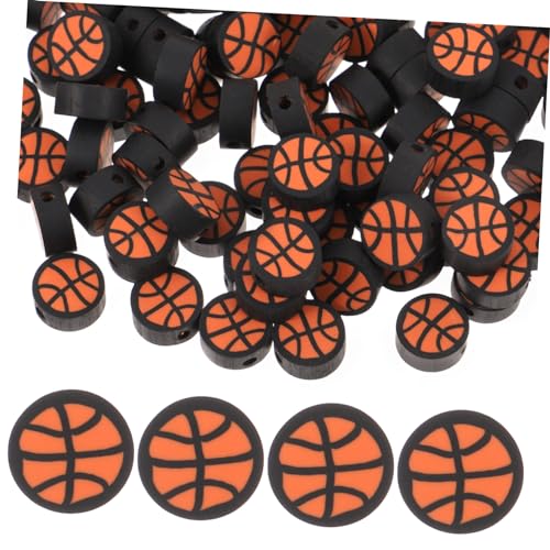 Veemoon 100 Stück Polymer Clay Basketball Perlen Robuste DIY Bastelperlen mit Glatter Oberfläche Leichte Spacer Perlen für Armband Halskette Schmuckherstellung Vielseitig Einsetzbar von Veemoon