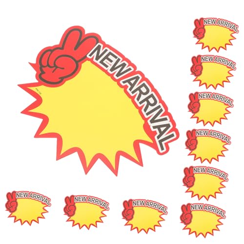 Veemoon 100 Stück Preis schild das Etikett Verkaufsanhänger für den Einzelhandel Schild speichern Verkaufspreisschild Verkaufspreise Yard Sale Tags Zeichenschild 230g weißer Karton Gelb von Veemoon