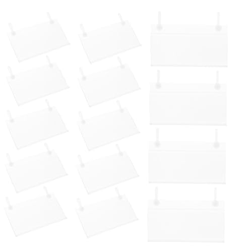 Veemoon 100 Stück Preisetikettenhalter Transparent mit Doppelhaken Kunststoff Preisschildclip mit Druckknopfverschluss Hängender Körbeschilderhalter für Drahtregale im Einzelhandel Veemoon 100 Stück Preisetikettenhalter Transparent mit Doppelhaken Kunststoff Preisschildclip mit Druckknopfverschluss Hängender Körbeschilderhalter für Drahtregale im Einzelhandel von Veemoon