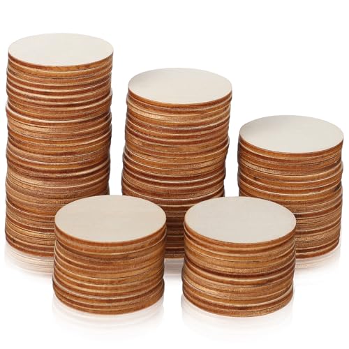 Veemoon 100 Stück Runde Holzscheiben Naturbelassene Holzkreise zum Basteln Bemalen DIY Dekoration Glatte Oberfläche Robust Vielseitig für Handwerk und Heimdeko von Veemoon