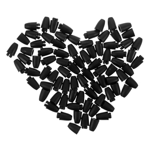 Veemoon 100 Stück Schwarze Kunststoff Sicherheits Bremsverschlüsse Perlenhülsen Verbinder für Halsketten Armbänder Lanyards Kompatibel Einfach zu Wechseln für Schmuckherstellung und DIY von Veemoon