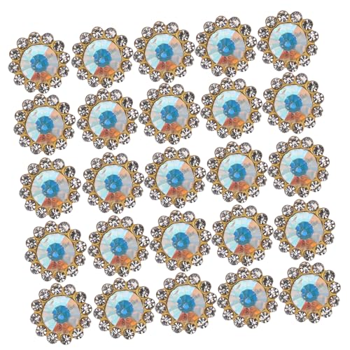 Veemoon 100 Stück Sonnenblumen Strassknöpfe für Bastelarbeiten Glänzende Runde Schmuckteile für Haaraccessoires Diy Projekte Doppelte Goldbasis für von Veemoon