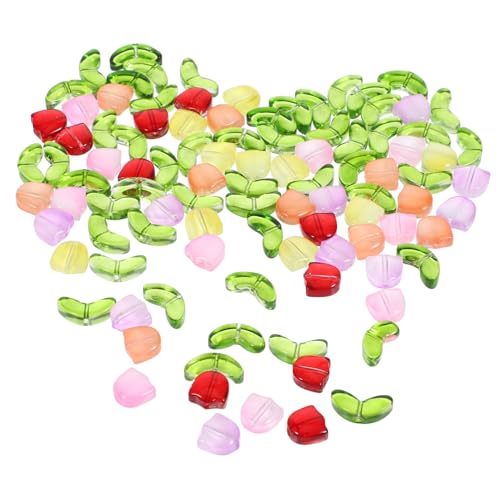 Veemoon 100 Stück Teiliges Bunte Glasperlen für Schmuckherstellung Halbdurchsichtige DIY Bastelperlen mit Tulpen Blattmotiven Langlebig Hautfreundlich für Armbänder und Handarbeiten Veemoon 100 Stück Teiliges Bunte Glasperlen für Schmuckherstellung Halbdurchsichtige DIY Bastelperlen mit Tulpen Blattmotiven Langlebig Hautfreundlich für Armbänder und Handarbeiten von Veemoon