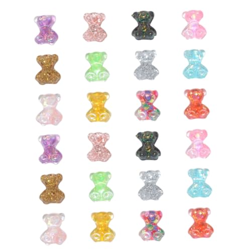 Veemoon 100 Stück Teiliges Cartoon Bär Nageldekor Bunte Maniküre Nail Art Sticker für Natürliche und Künstliche Nägel DIY Nail Decor Zubehör von Veemoon