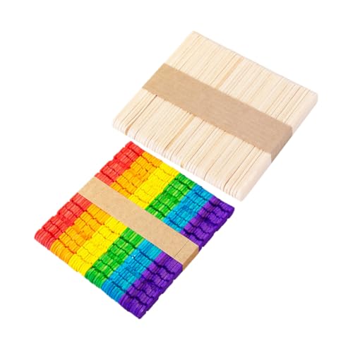 Veemoon 100 Stück Teiliges Holzstäbchen zum Basteln Lang Farbige Sichere Glatte Eisstiele für DIY projekte Kinderfreundlich Vielseitig für Kreativarbeiten und Wachsauftrag Veemoon 100 Stück Teiliges Holzstäbchen zum Basteln Lang Farbige Sichere Glatte Eisstiele für DIY projekte Kinderfreundlich Vielseitig für Kreativarbeiten und Wachsauftrag von Veemoon