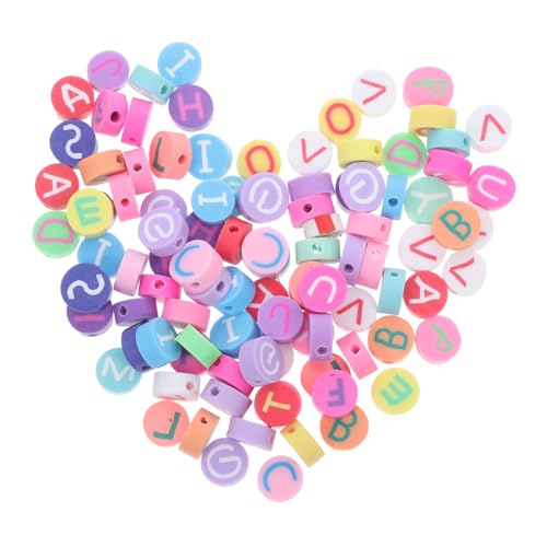 Veemoon 100 Stück Weiche Tonperlen Schmuck Tonperlen Buchstaben Flache Tonperlen Buchstabenperlen Flache Polymer Tonperlen Kawaii Perlen Ton Charms Zahlen Tonperlen Flache von Veemoon