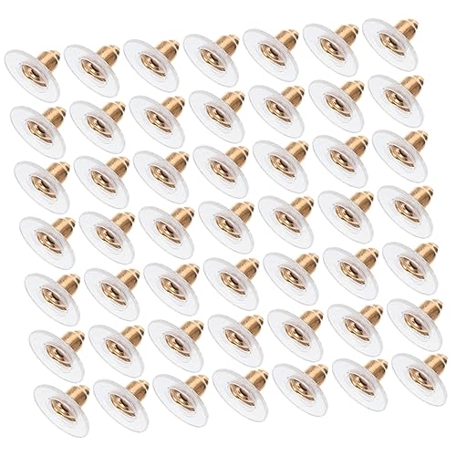 Veemoon 100 Stück Zubehör für Ohrringe Zucht Nieten Ohrringverschlüsse für Ohrstecker Gold Ohrringrückersatz ohrstecker flacher verschluss Ohrring -Retainer Legierung Golden von Veemoon