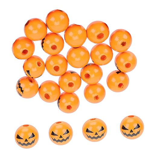Veemoon 100 Stück halloween themed DIY ornament zubehör Halloween-Perlen für Armbänder halloween dekoration halloween-dekoration Holzperlen basteln Festival-DIY-Anhänger-Accessoires von Veemoon