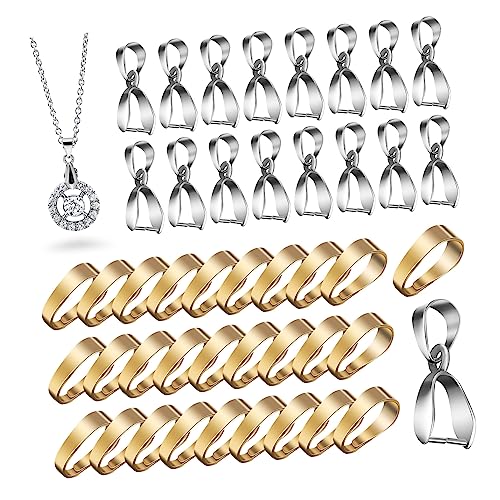 Veemoon 100 Stück schmuck herstellen schmuckherstellung Schmuck basteln DIY Schmuckzubehör Anhänger Zubehör für Kette Kaution Gold Silber Teile Klemmclips Karabinerhaken metall messing von Veemoon