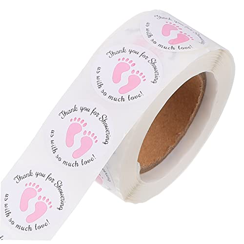 Veemoon 1000 Stück Kleine Fußaufkleber Frühling aufdecken Du Junge Schild favorisieren Etiketten Und Kindergarten Oh Babyparty-Aufkleber Papier Rosa von Veemoon