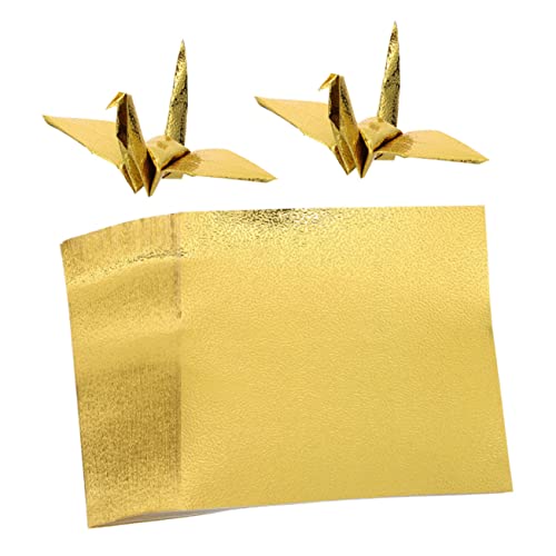 Veemoon 100Blätter Goldfarbenes Origami Papier Faltpapier für DIY Handarbeiten Hochwertiges Bastelpapier für Kunstprojekte und Dekorationen von Veemoon