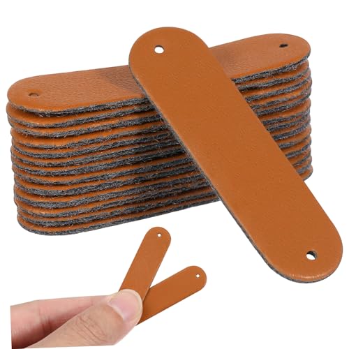 Veemoon 100Stücke DIY Handgefertigte Lederetiketten Für Kleidung Hüte Und Taschen Braune Blanko Etiketten Handarbeiten Und Bekleidungszubehör von Veemoon