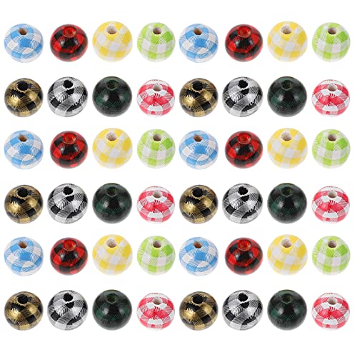 Veemoon 100Stücke Farbige Holzperlen für DIY Schmuck Lose Spacer Perlen für Armbänder und Bastelzubehör für Kreative Handwerksprojekte von Veemoon