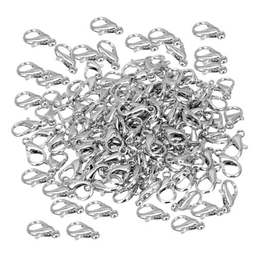 Veemoon 100Stücke Hummerclips Zinklegierung für DIY Schmuckherstellung Langlebige Halsketten und Armbandverschlüsse Leicht zu Öffnen für Perlenarmbänder und Lederbänder von Veemoon