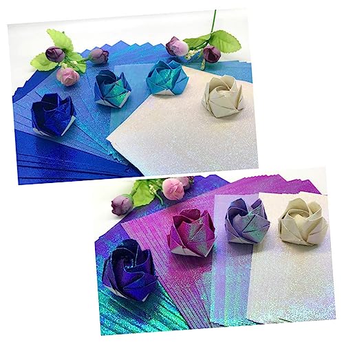 Veemoon 100Stücke Irisierendes Faltpapier Quadratische Bastelblätter Farben Für DIY Handarbeiten Und Papierkunst Shiny Paper Für Origami Und Papierkunst von Veemoon