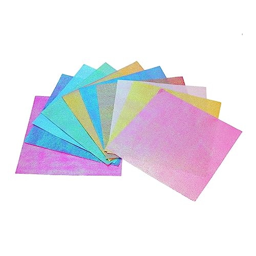 Veemoon 100Stücke Schillerndes Origami Papier Glitzerndes Bastelpapier Farben für DIY Projekte und Papierkunst Faltpapier für Kran und Papierschnitte von Veemoon