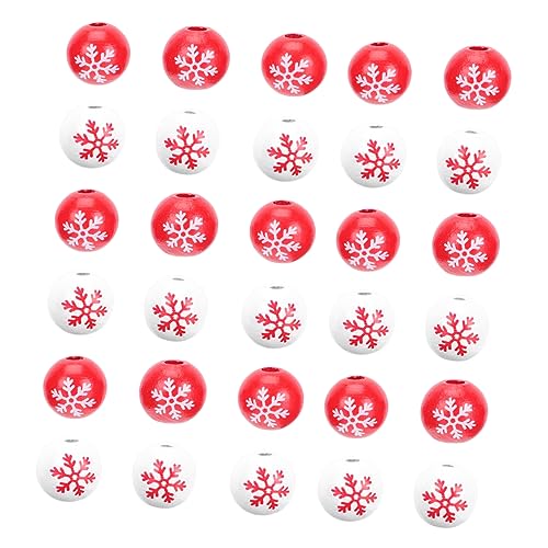 Veemoon 100Stücke Weihnachts Holzperlen DIY Dekoration mit Schneeflockenmuster Farbige Handwerksperlen für Schmuck Basteln und Winterdekoration für Projekte Veemoon 100Stücke Weihnachts Holzperlen DIY Dekoration mit Schneeflockenmuster Farbige Handwerksperlen für Schmuck Basteln und Winterdekoration für Projekte von Veemoon