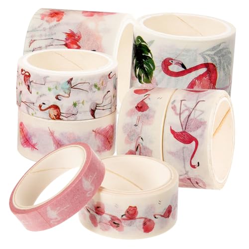 Veemoon 10Rollen Flamingo Washi Tape Ästhetisches Klebeband für Scrapbooking DIY Projekte und Dekoration Dekorative Masking Tapes Einzigartigem Design von Veemoon