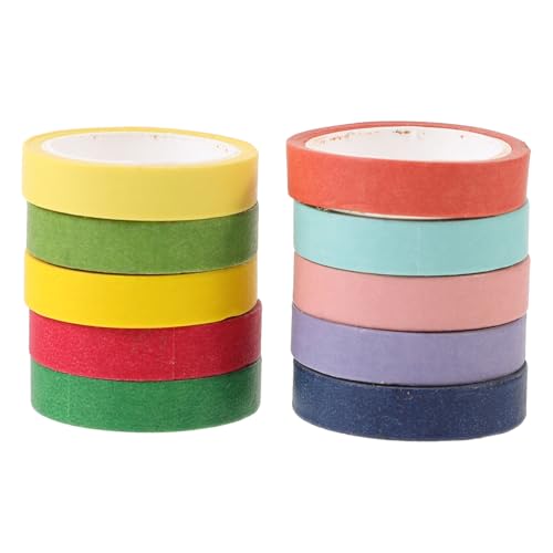 Veemoon 10Rollen Regenbogen Washi Tape Dekorative DIY Klebebänder für Scrapbooking Planer und Handwerk für Kreative Projekte Breit Vielseitig Einsetzbar von Veemoon