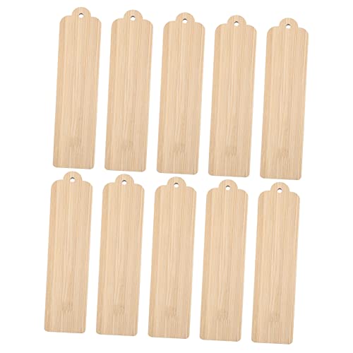 Veemoon 10Stücke Blanko Lesezeichen Holz für DIY Unbehandelte Holzanhänger mit Löchern für Bastelarbeiten und Dekorationen zu Geburtstagen Weihnachten und Partys von Veemoon