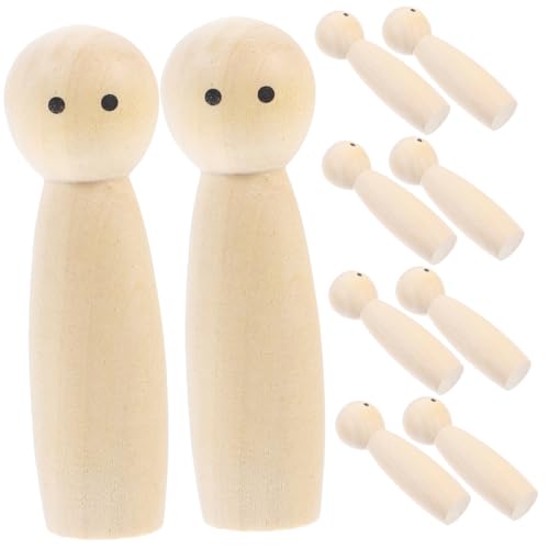 Veemoon 10Stücke DIY Graffiti Holzpuppen Unbemalte Peg Dolls für Dekorative Holzfiguren zum Bastelmaterialien für Fantasievolles Veemoon 10Stücke DIY Graffiti Holzpuppen Unbemalte Peg Dolls für Dekorative Holzfiguren zum Bastelmaterialien für Fantasievolles von Veemoon