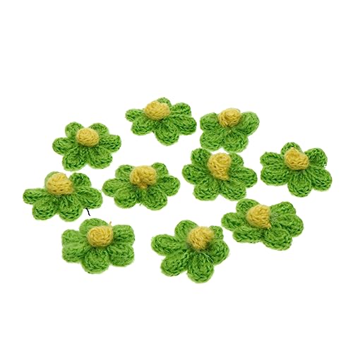 Veemoon 10Stücke DIY Häkelblumen Teiliges für Nähprojekte Vielseitige Applikationen Haarschmuck Kleidung und Puppendekorationen für Bastelarbeiten von Veemoon