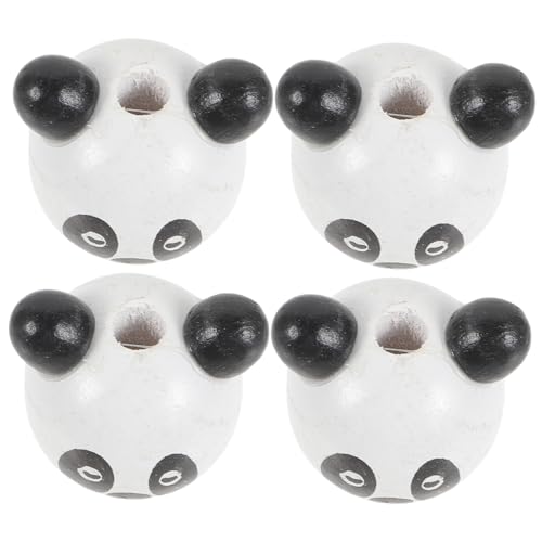 Veemoon 10Stücke Farbige Holzperlen DIY Bastelperlen Teiliges für Tierkopf Design Panda zur Schmuckherstellung und Kreativen Bastelprojekten für Armbänder und Anhänger von Veemoon