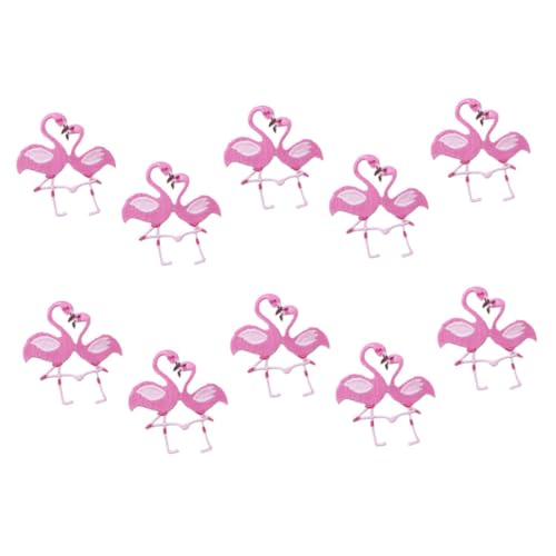 Veemoon 10Stücke Flamingo Aufnäher zum Aufbügeln Jackenapplikationen Langlebige Flicken für Kleidung Hüte Taschen DIY Dekoration und Reparatur für Erwachsene von Veemoon