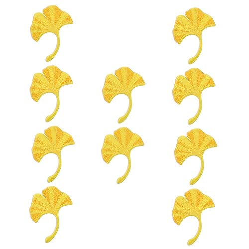 Veemoon 10Stücke Ginkgo Applikationen Selbstklebende Patches für DIY Nähzubehör zur Dekoration von Kleidung Taschen und Handwerken Kreativ und Individuell von Veemoon