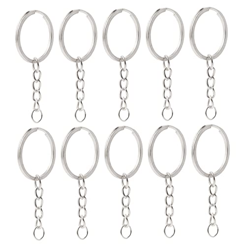 Veemoon 10Stücke Metall Schlüsselanhänger Ringe mit Kette für DIY Projekte Geteilte Schlüsselringe für Taschenanhänger und Schlüsselbund Zubehör Silberfarben Veemoon 10Stücke Metall Schlüsselanhänger Ringe mit Kette für DIY Projekte Geteilte Schlüsselringe für Taschenanhänger und Schlüsselbund Zubehör Silberfarben von Veemoon