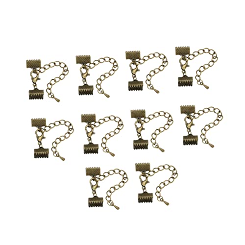 Veemoon 10Stücke Plattierte Bandenden Verschlüsse für Schmuck DIY Strukturierte Crimpendklemmen Kette Hummerschnalle für Armbänder Veemoon 10Stücke Plattierte Bandenden Verschlüsse für Schmuck DIY Strukturierte Crimpendklemmen Kette Hummerschnalle für Armbänder von Veemoon
