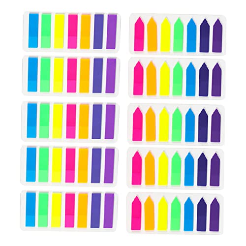 Veemoon 10Stücke Selbstklebende Index Tabs Translucent Page Marker Wasserdichte Index Sticker für Schule Büro für Notizen Material von Veemoon