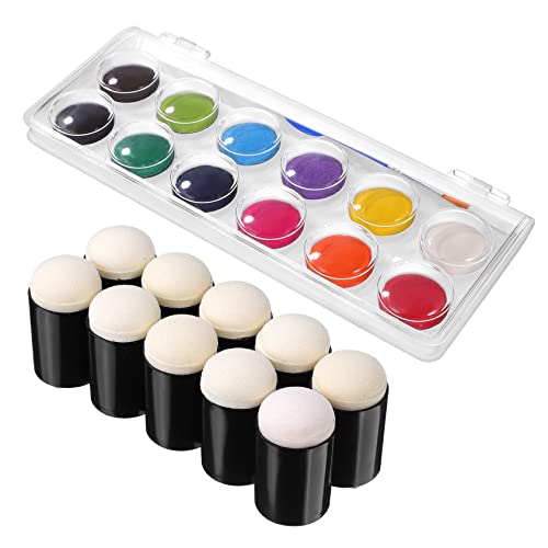 Veemoon 10Stücke Teiliges Malschwamm Set mit Aquarellfarben für Fingerfarben für Bastelprojekte und Kunsthandwerk für Erwachsene Veemoon 10Stücke Teiliges Malschwamm Set mit Aquarellfarben für Fingerfarben für Bastelprojekte und Kunsthandwerk für Erwachsene von Veemoon
