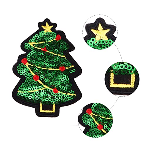 Veemoon 10Stücke Teiliges Weihnachts Patch Mit Gesticktem Baumdesign Bügelbilder Für Kleidung Taschen Und Kunsthandwerk Für Dekorationen von Veemoon