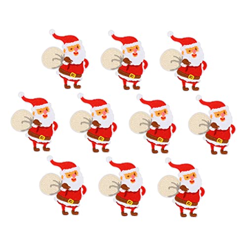 Veemoon 10Stücke Weihnachts Patches Stickerei Aufnäher für Kleidung Kreative Deko für Feiertage und Alltag zum Aufbügeln oder Aufnähen Einzigartige Designs für von Veemoon