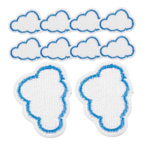Veemoon 10Stücke Wolkenmuster Stoffaufnäher Multifunktionale Eisenflecken Für DIY Kleidung Kleidungsstück Dekoration Kompakte Wolkenförmige Patches Für Mantel Reparaturen von Veemoon