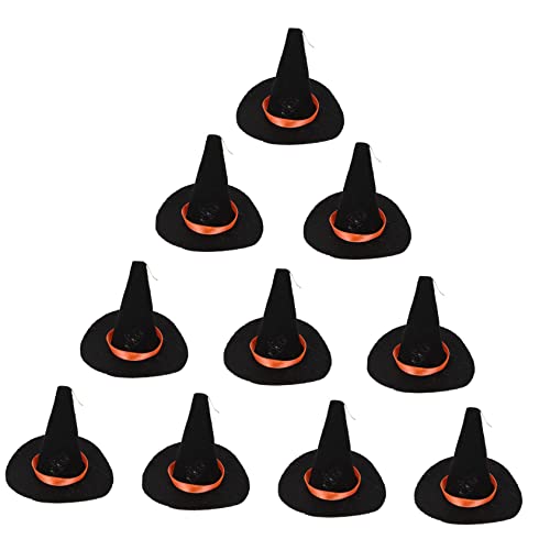 Veemoon 10er Set Filz Hexenhüte Für Halloween – Mini Dekohüte Für Weinflaschen Und Puppen - 8 Cm Große Zaubererhüte - Perfekte Festliche Deko Für Unvergessliche Halloween Partys Und Feiern von Veemoon