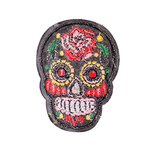 Veemoon 11 Stück Teiliges Skull Stoffaufnäher mit Hot Melt Kleber Bestickte Punk Muster zum Aufbügeln oder Annähen Bunte Applikationen für Jacken Taschen Hüte und DIY Kleidung von Veemoon
