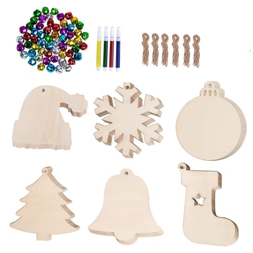 Veemoon 114 Stück Teiliges Weihnachts Holzanhänger Set Diy Holzchip Bemalung mit Motiven und Bunten Stiften Kindgerechte Glatte Oberfläche Sichere Holzdekoration für Veemoon 114 Stück Teiliges Weihnachts Holzanhänger Set Diy Holzchip Bemalung mit Motiven und Bunten Stiften Kindgerechte Glatte Oberfläche Sichere Holzdekoration für von Veemoon