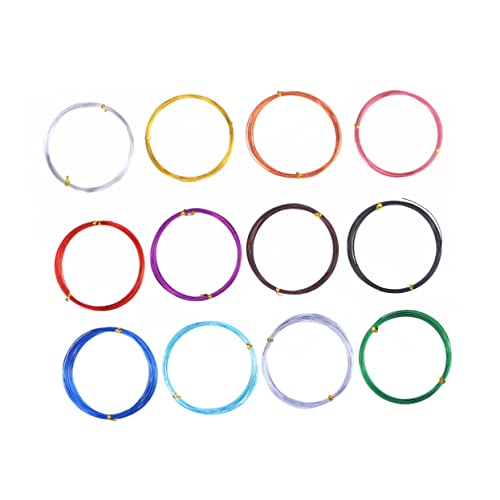 Veemoon 12 Rollen Aluminiumdraht Bands farbiger Schmuckdraht Herstellung Handwerk Perlen Armbänder Messgerät Halskette flexibler Metalldraht DIY Draht basteln von Veemoon