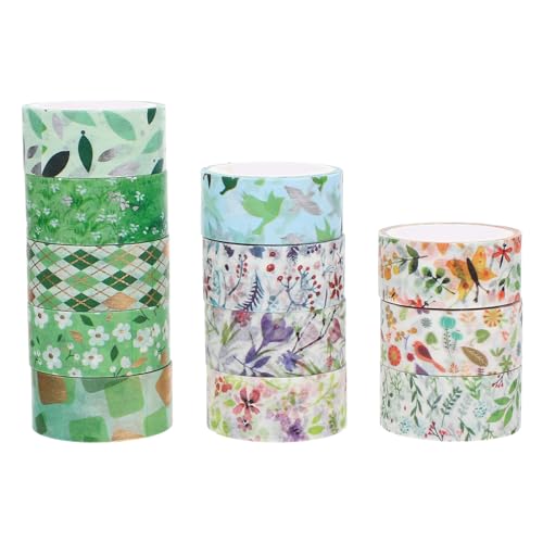 Veemoon 12 Rollen Blumen Washi Tape Dekorative Klebebänder für DIY Scrapbooking Handaccount und Bastelprojekte Hochwertiges Material für Kreative Dekorationen von Veemoon