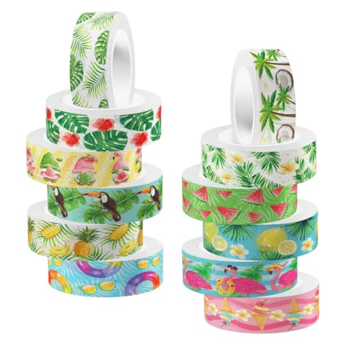 Veemoon 12 Rollen Grünes Washi Tape Dekoratives Scrapbooking Klebeband Wiederverwendbar Handreißbar Vielseitig für DIY Tagebücher Notizbücher Geschenkverpackungen Kreative von Veemoon