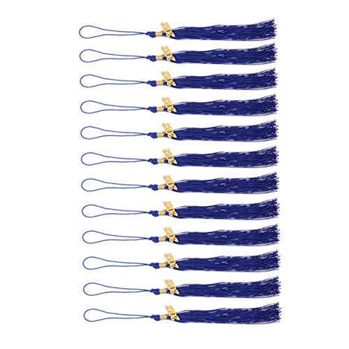 Veemoon 12 Stück Abschlussanhänger Abschlussquasten für akademische Grade Hut groß Doktor Tam Quaste Abschlusshut Quasten Grad Quaste Polyester Blue von Veemoon