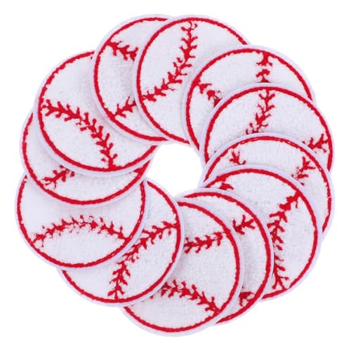 Veemoon 12 Stück Baseball -Stoffetiketten Hutflecken Aufnäher für Sportbälle Kleiderflicken Jacke Patches austauschbare Hutaufnäher Dekorative Kleidung Handtuchstickerei von Veemoon