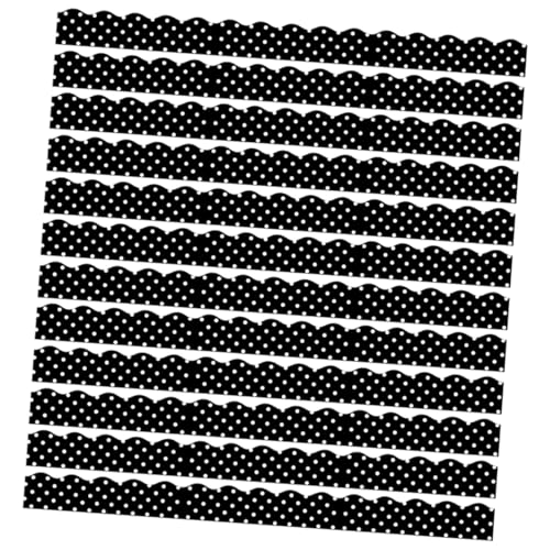 Veemoon 12 Stück Dekorative Aufkleber für die Tafel Pinnwand-Randmagnet magnetischer gewellter Rand Magnete bürodeko büro dekoration Bulletin-Ränder, magnetisch Festival-Bordüre PVC Black von Veemoon