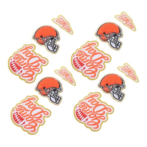 Veemoon 12 Stück Dekorativer Rugby-aufnäher Fußballflicken Aufbügeln Fußball-patch Hutflicken Aufbügeln Hutflecken Kleine Flicken Zum Aufbügeln Chenille Patches -patches Orange Stoff von Veemoon