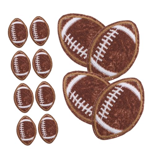 Veemoon 12 Stück Fußball-patch Taschenaufnäher Flicken Aufnähen Rugby-patch Diy-reparatur-patches Rugby-aufnäher Zum Aufbügeln Kleiderflicken Hut Light Brown Twill-stoff von Veemoon